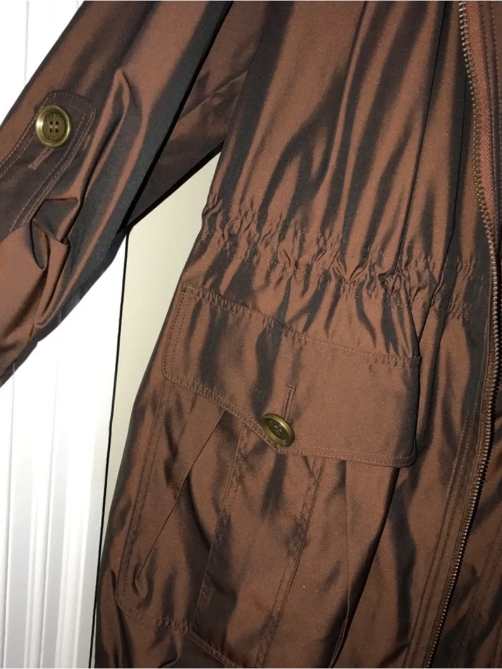 Burberry bronze/brown Hooded Raincoat - Picture 5 of 7